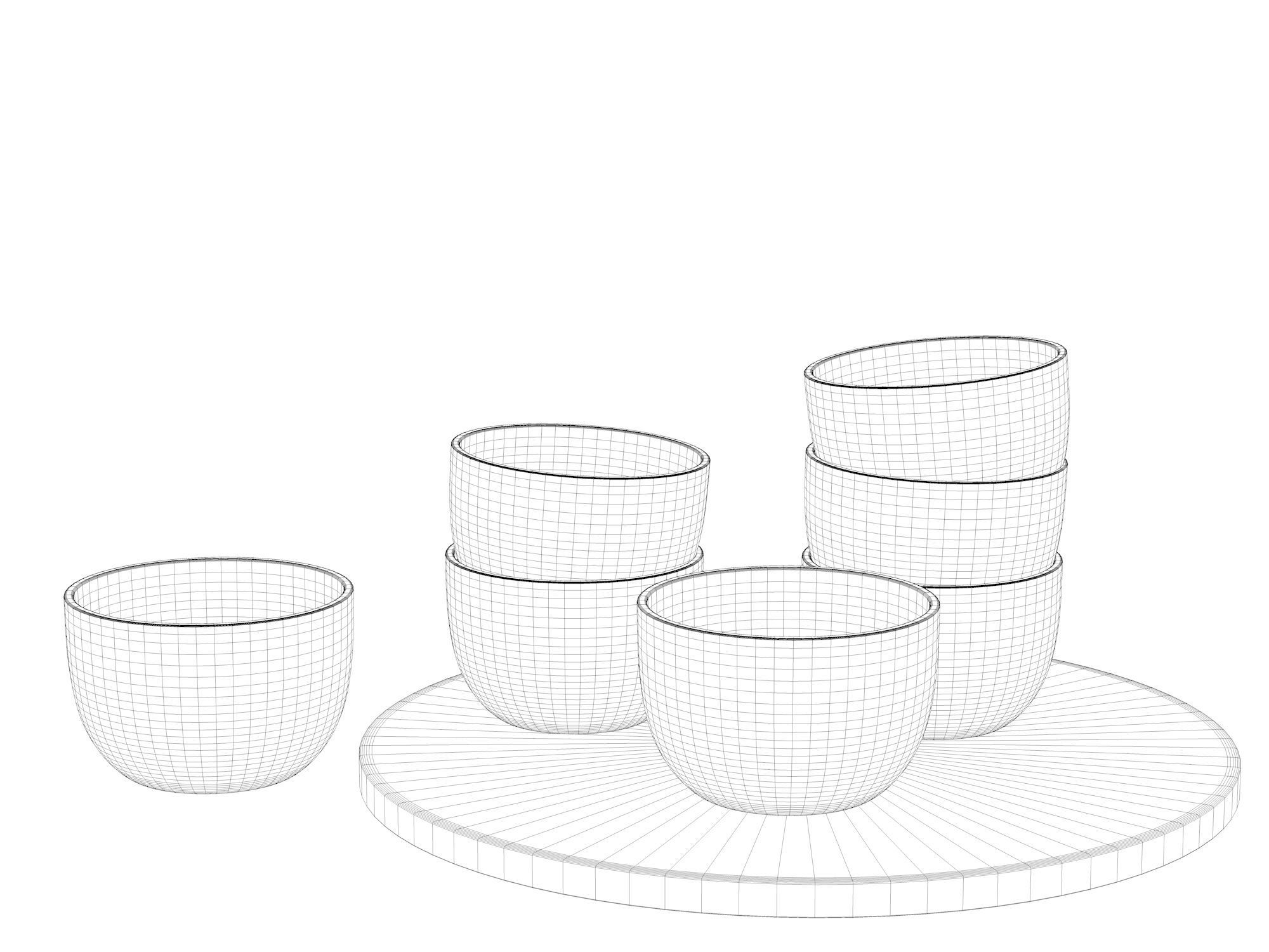 Bowl Set 3D model_3