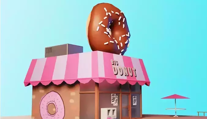 Low Poly Big Donut - Steven Universe Low-poly 3D model