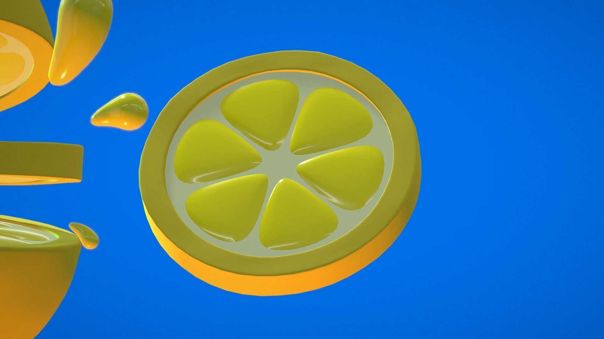 Lemon cartoon 3D model_1