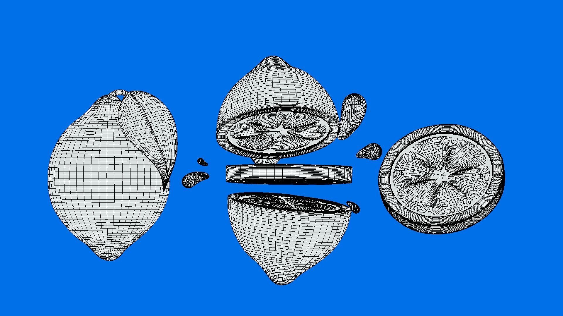 Lemon cartoon 3D model_2