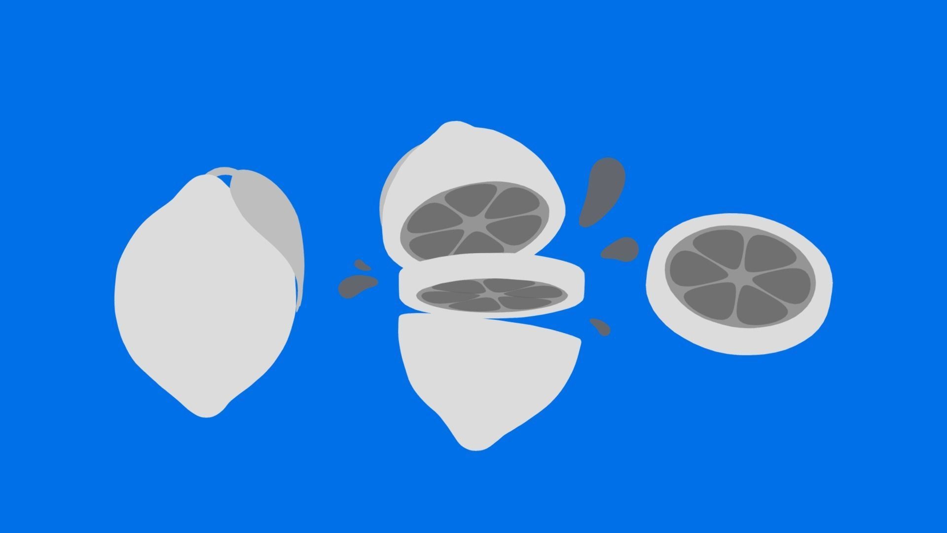 Lemon cartoon 3D model_4