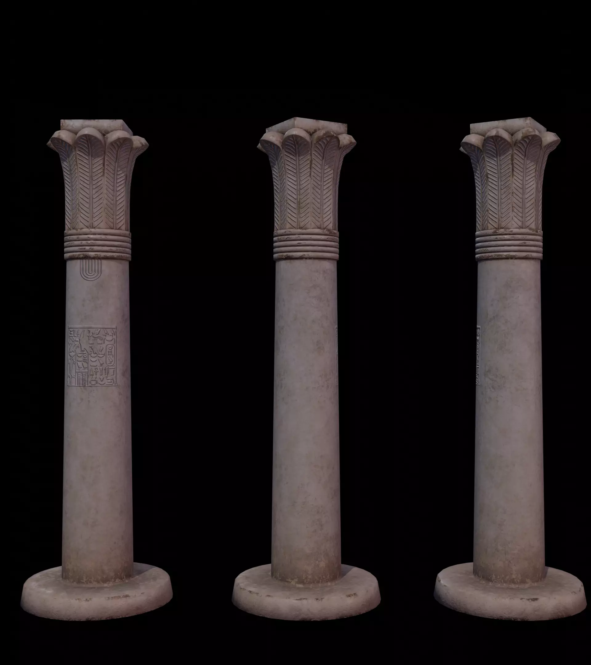 Ancient Egyptian Palm Column 3D model