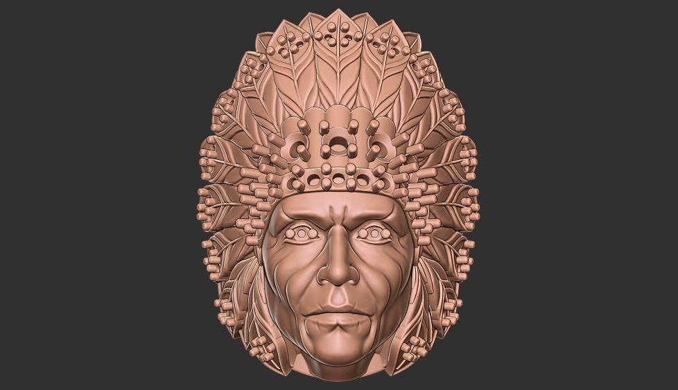 Native indian ring 3D print model_1