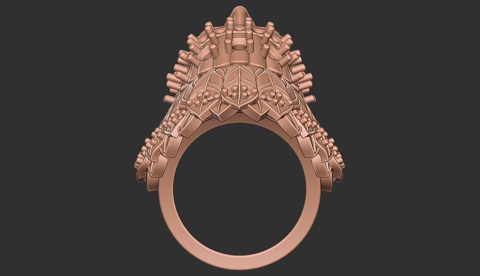 Native indian ring 3D print model_6