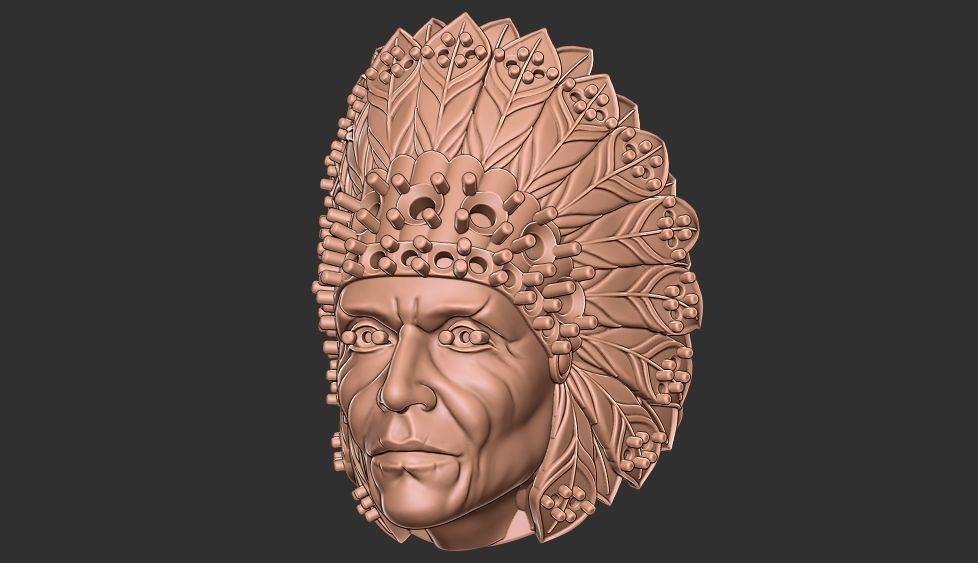 Native indian ring 3D print model_2