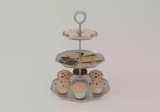 Cake stand Low-poly 3D model