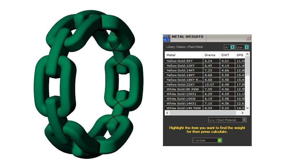 Chain gold ring 3D print model_5