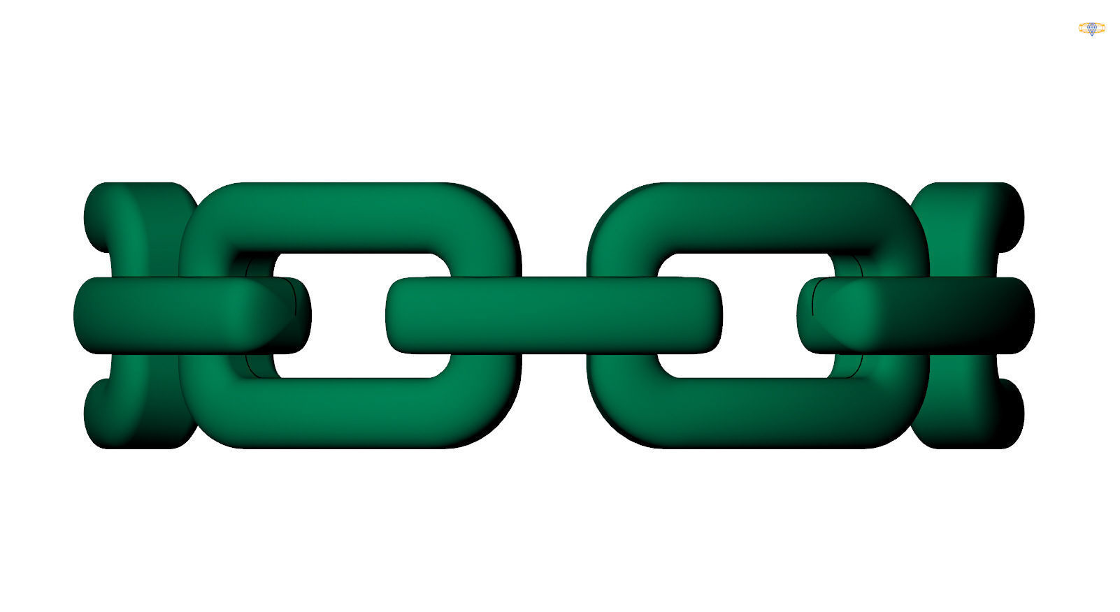 Chain gold ring 3D print model_1