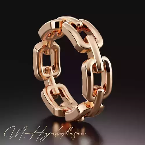 Chain gold ring 3D print model