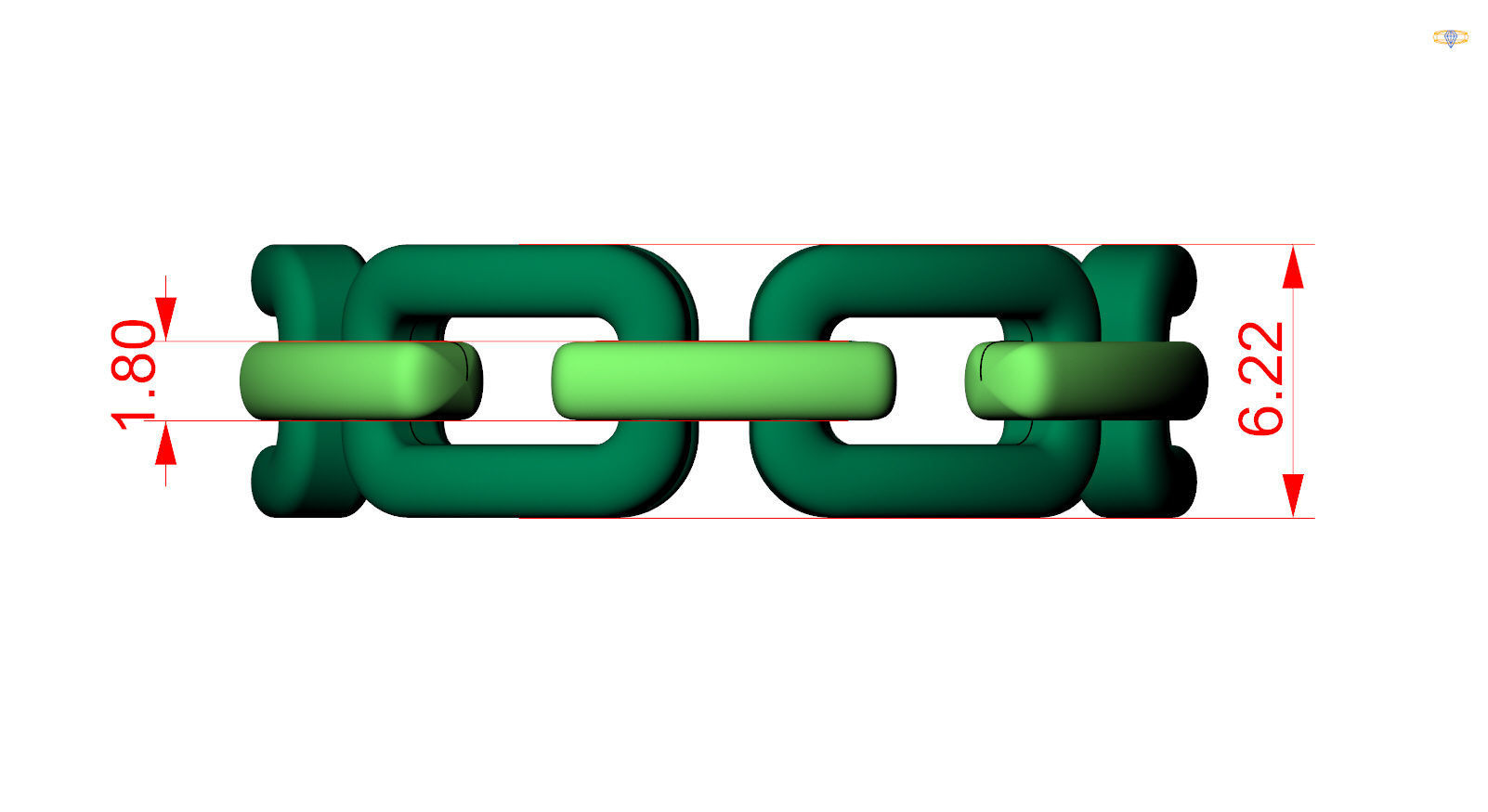 Chain gold ring 3D print model_7