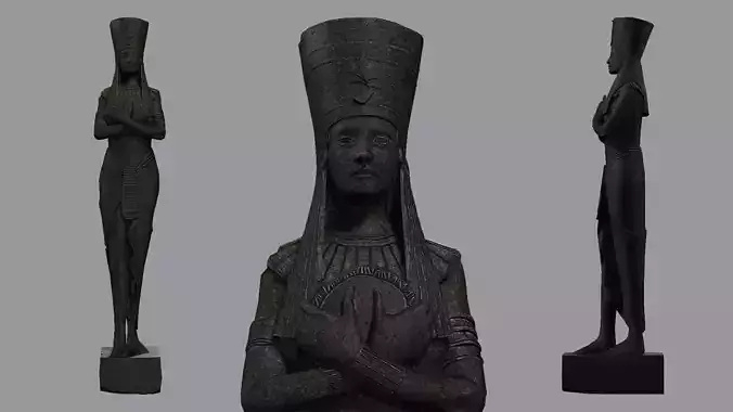 Nefertitti Standing Granite Statue