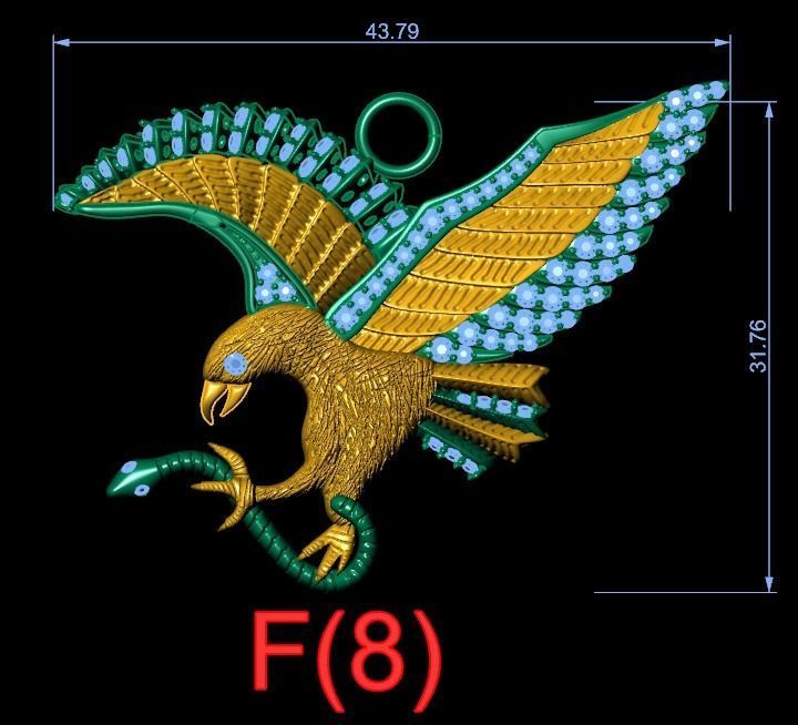 eagle pendant 3D print model_1