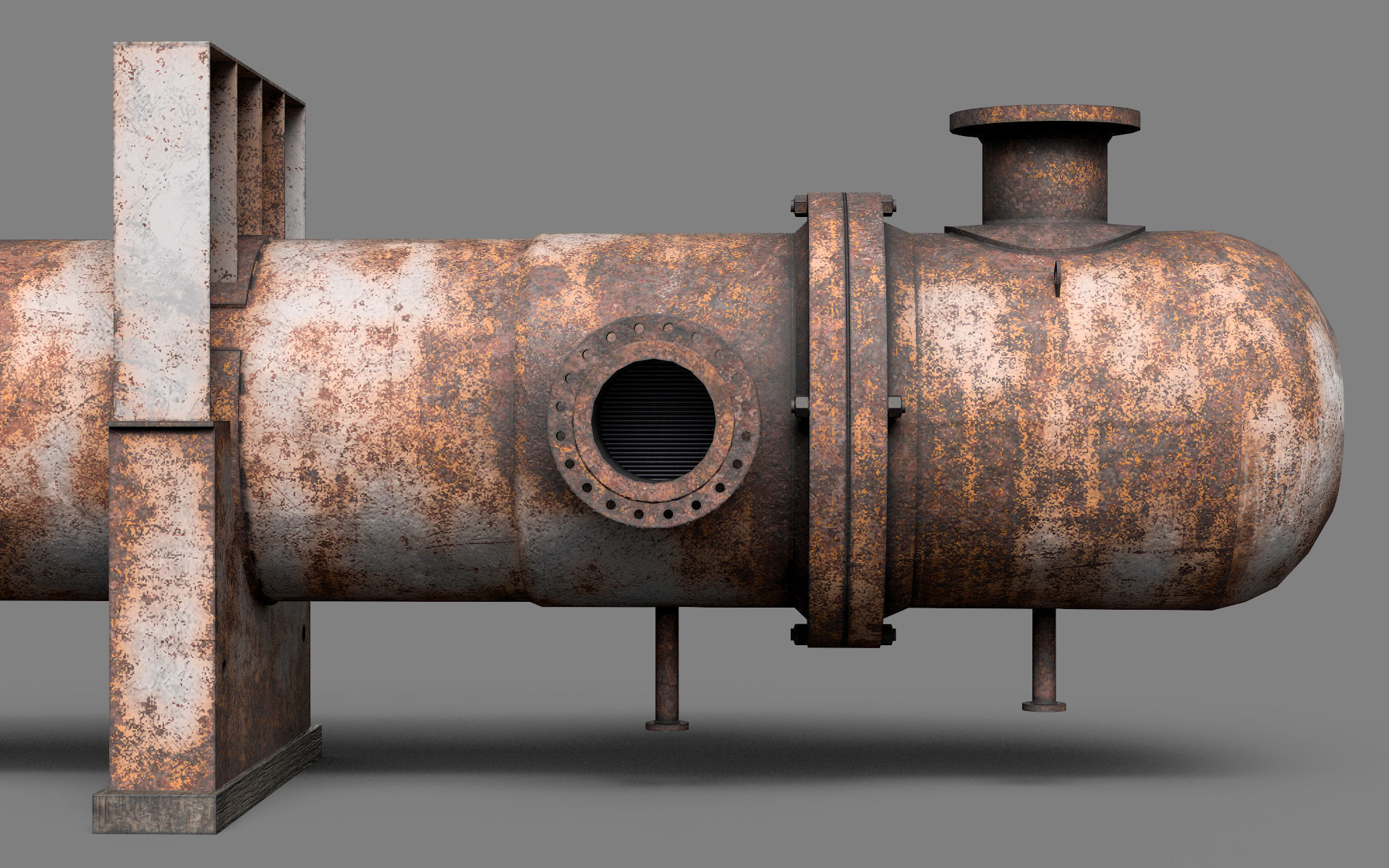 Industrial gas heat exchanger Low-poly 3D model_3