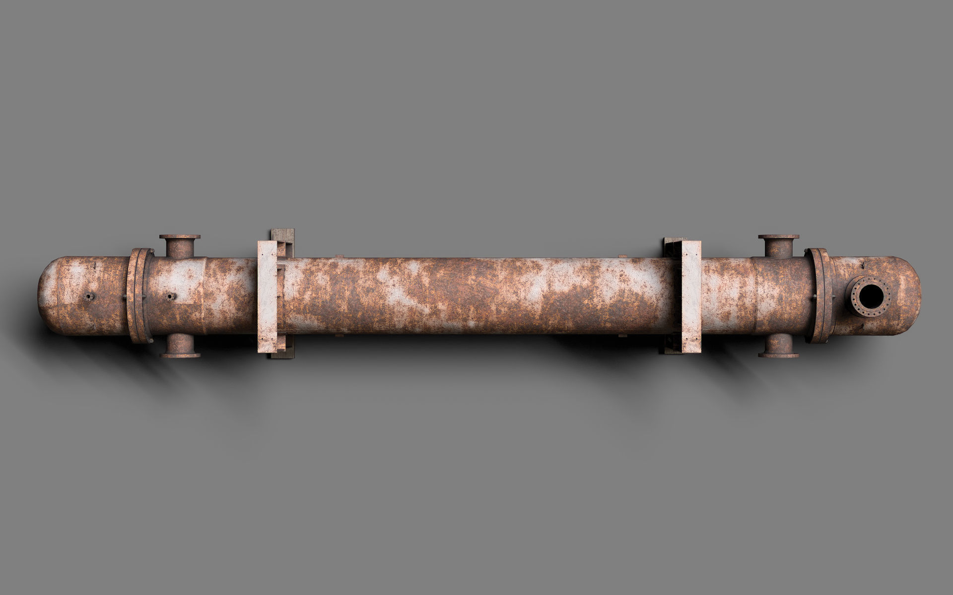 Industrial gas heat exchanger Low-poly 3D model_4
