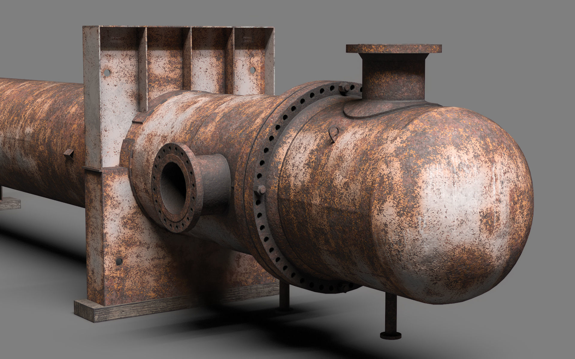 Industrial gas heat exchanger Low-poly 3D model_6
