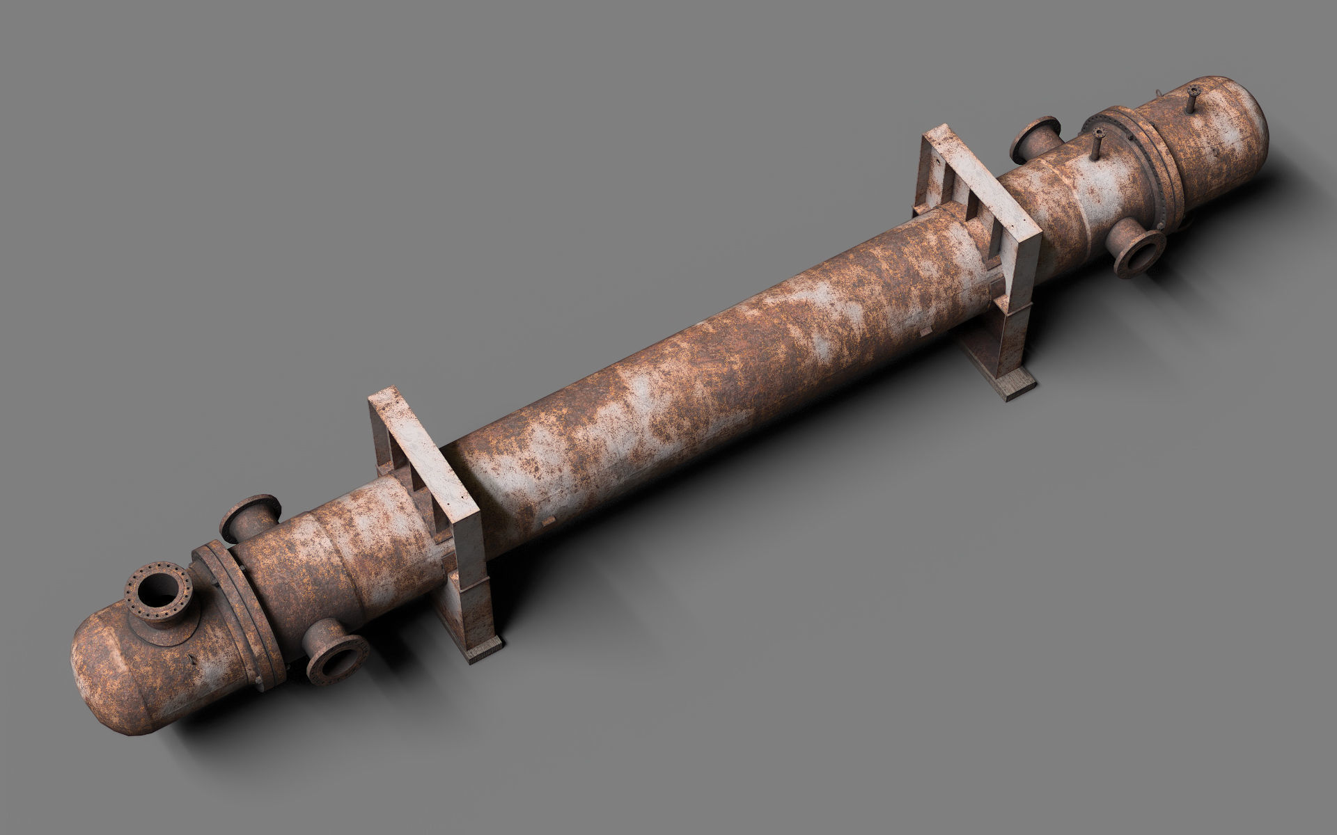 Industrial gas heat exchanger Low-poly 3D model_2