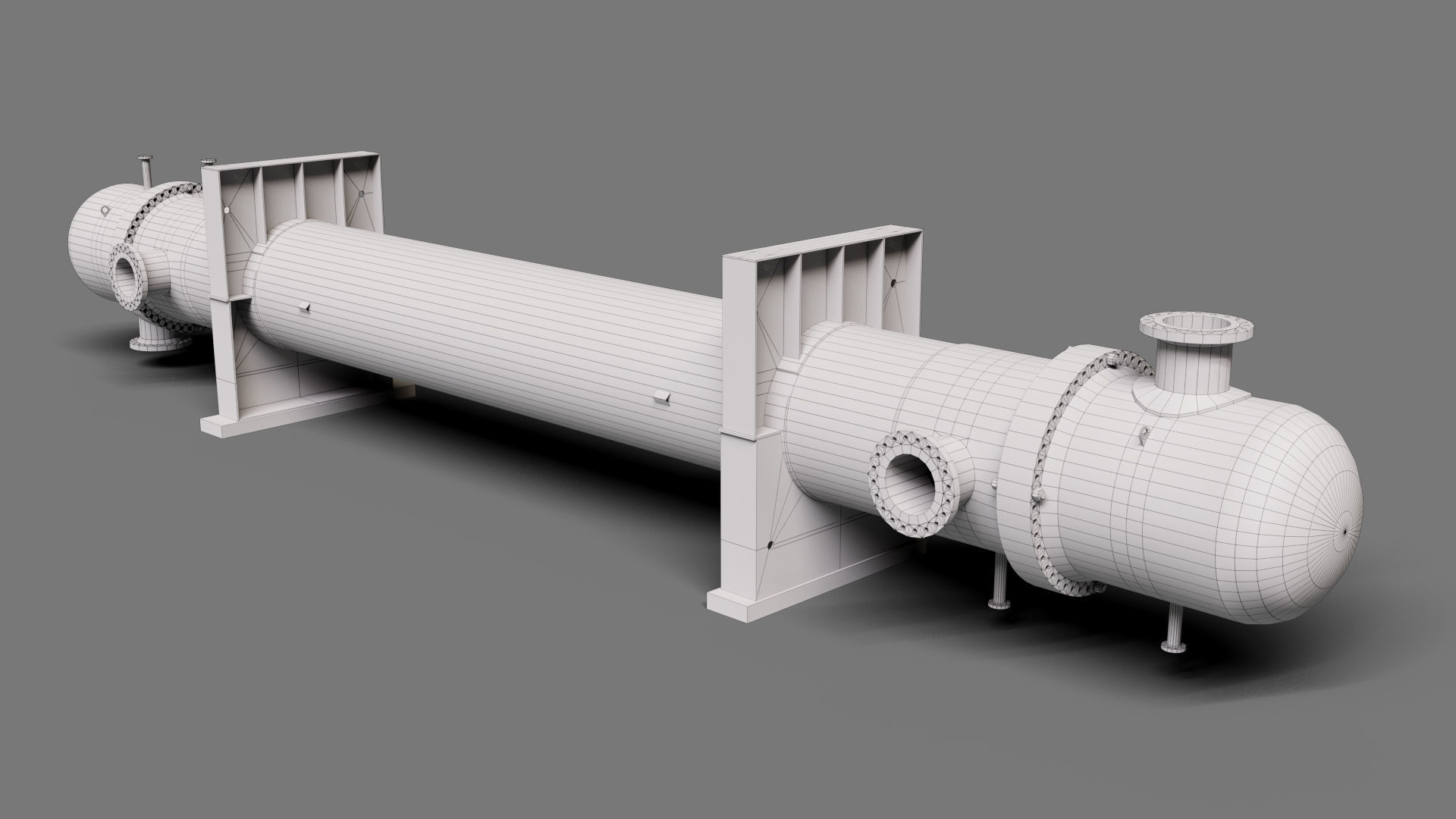 Industrial gas heat exchanger Low-poly 3D model_8