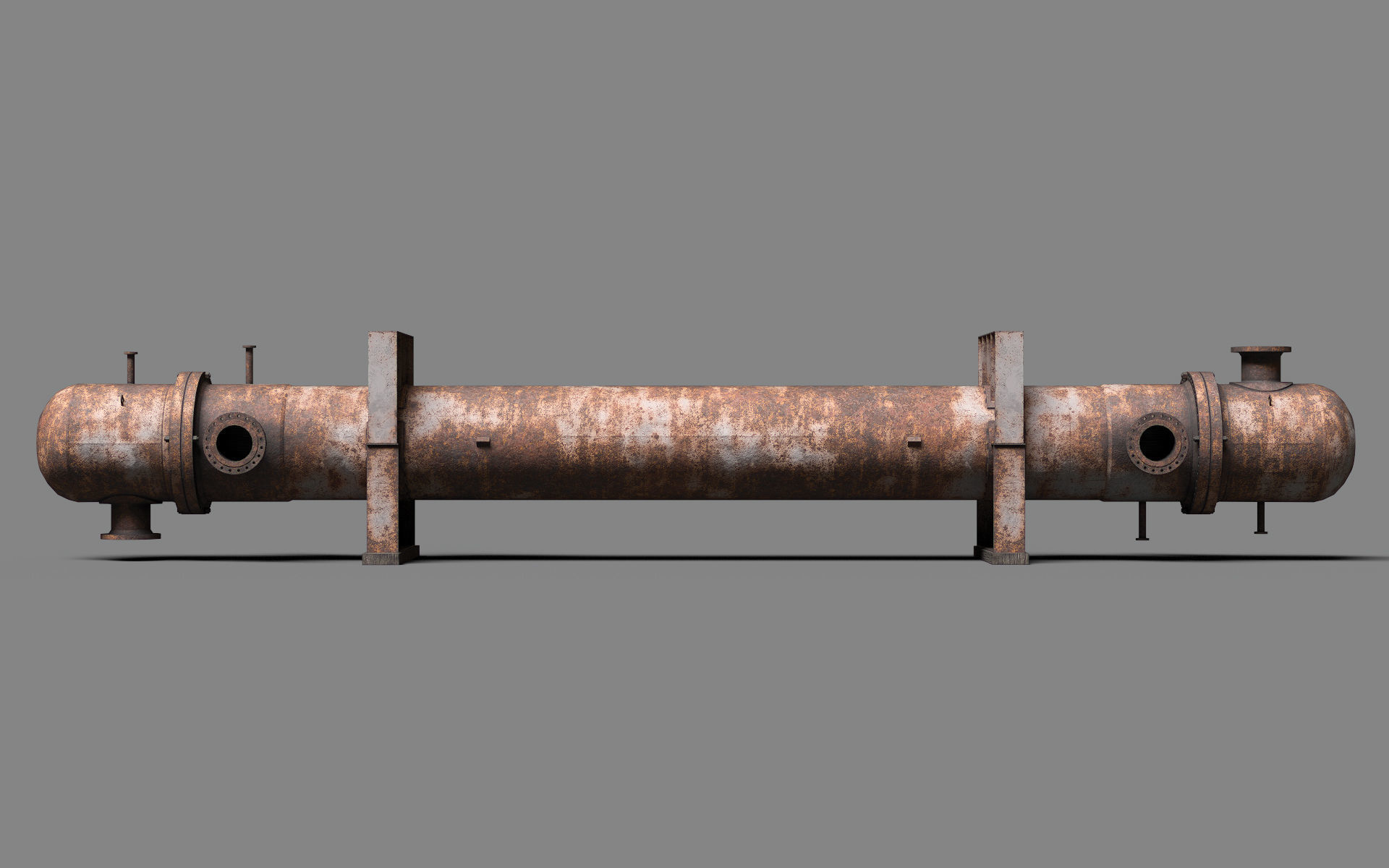 Industrial gas heat exchanger Low-poly 3D model_7