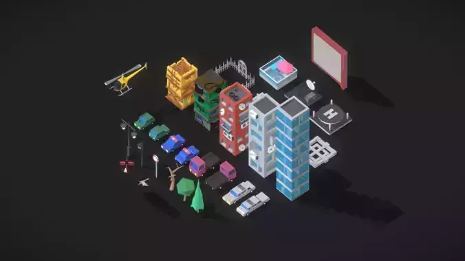 Lowpoly city set
