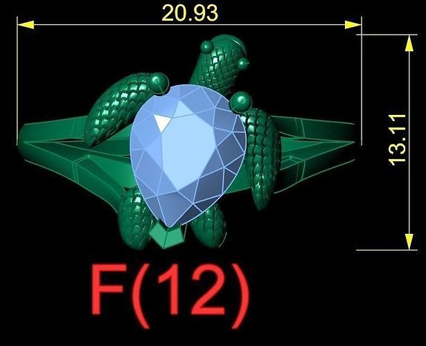 turtle ring 3D print model