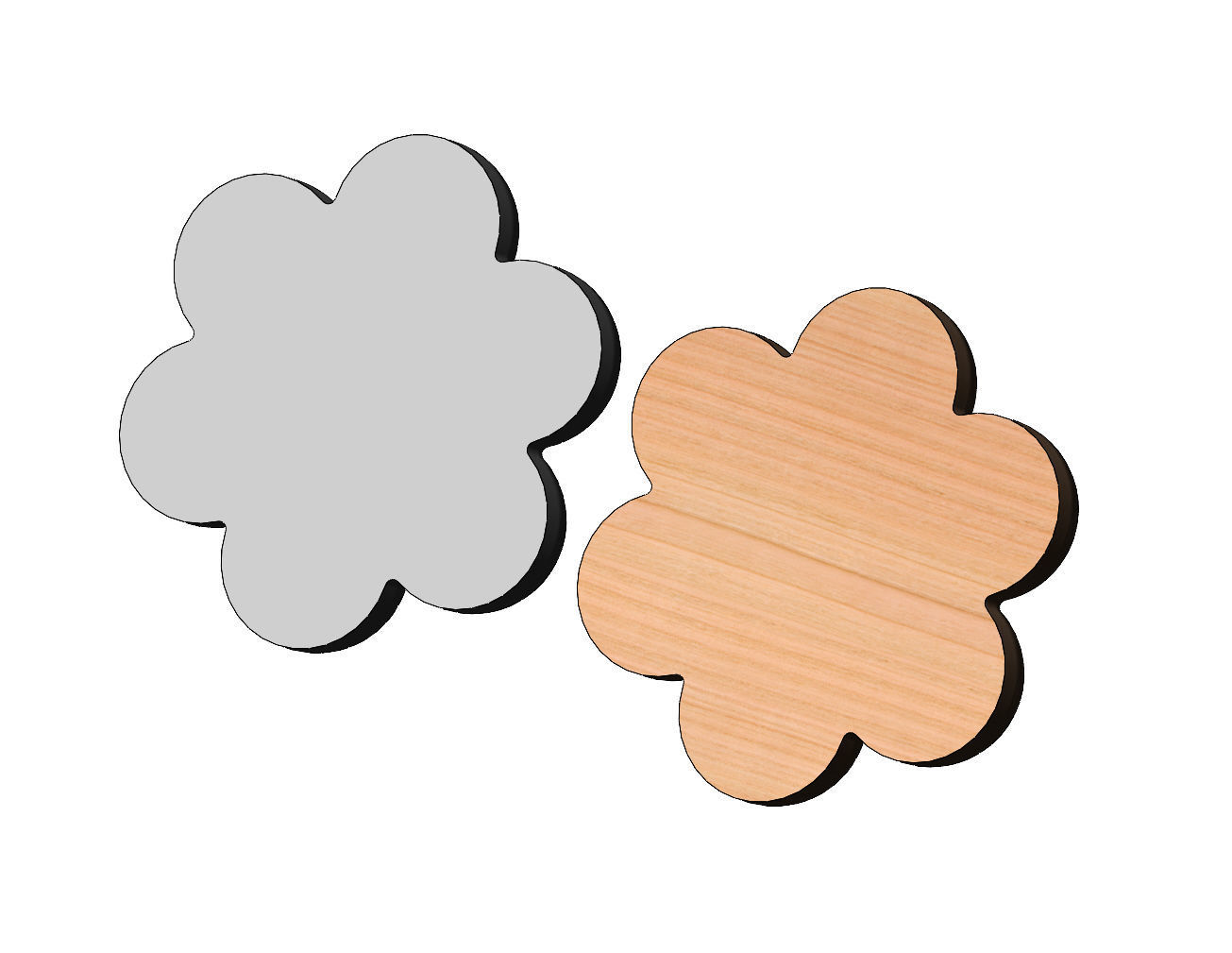 Lotus leaves Florentine rosette onlay relief 3D print model_3