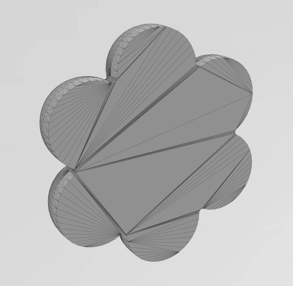 Lotus leaves Florentine rosette onlay relief 3D print model_12