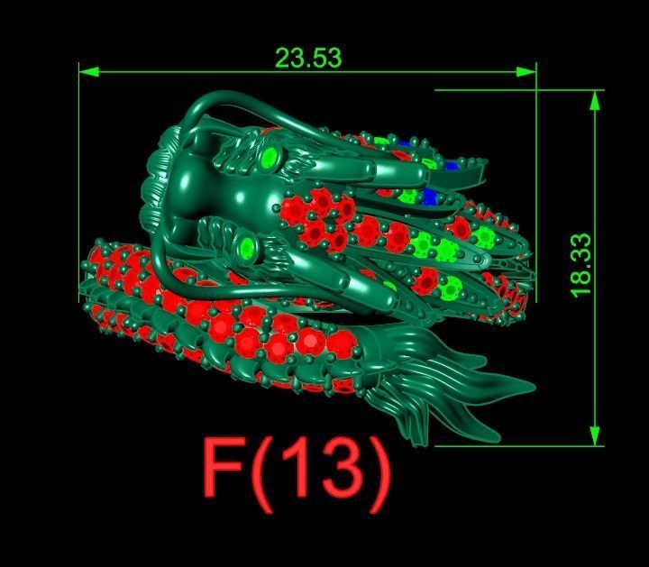 dragon ring 3D print model_1