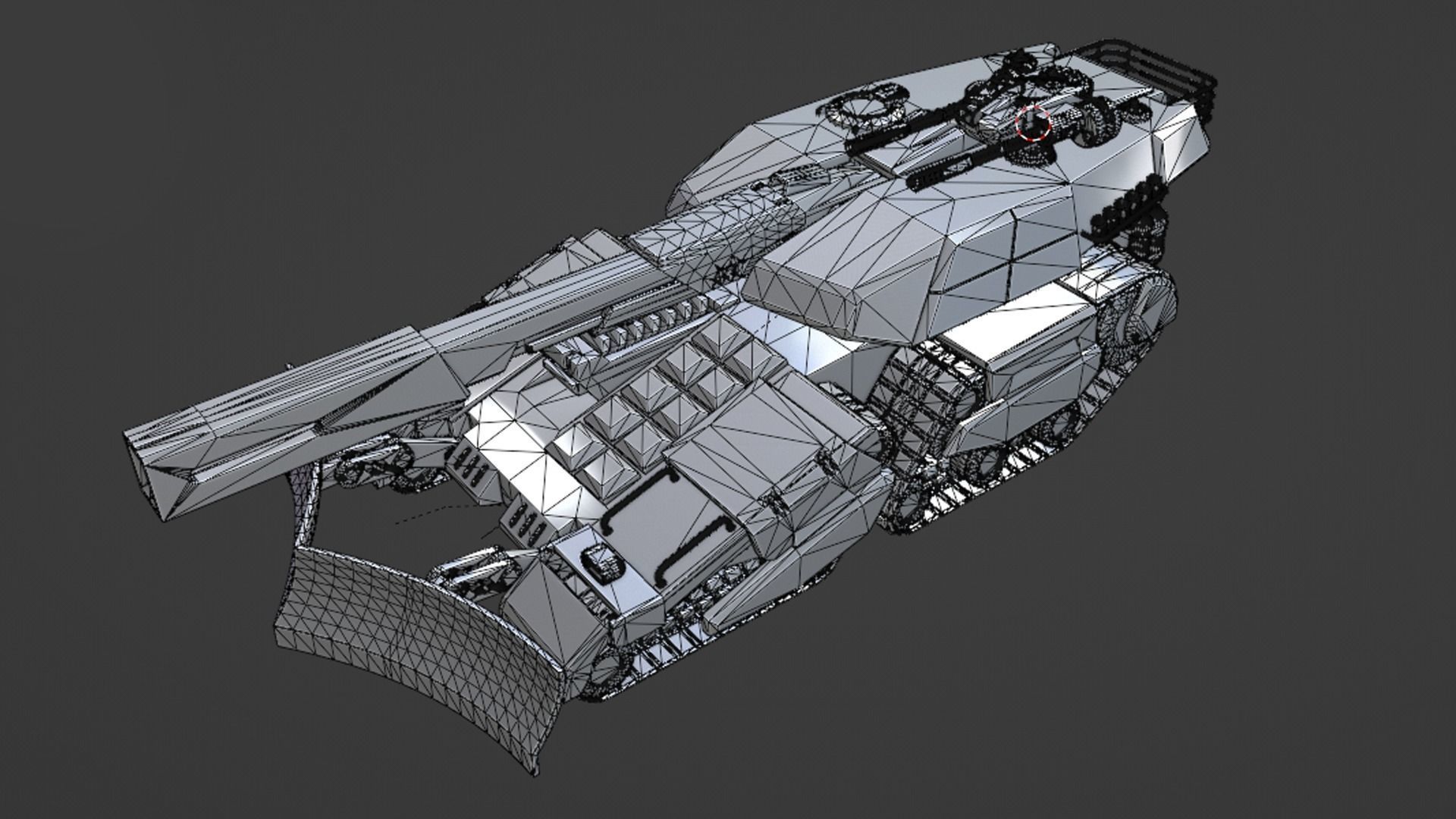 Sci-Fi Low Poly Tank GameReady 3D Model Low-poly 3D model_9