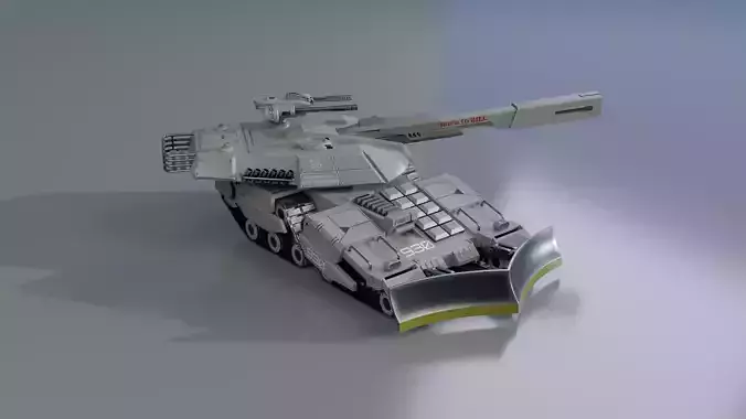 Sci-Fi Low Poly Tank GameReady 3D Model Low-poly 3D model