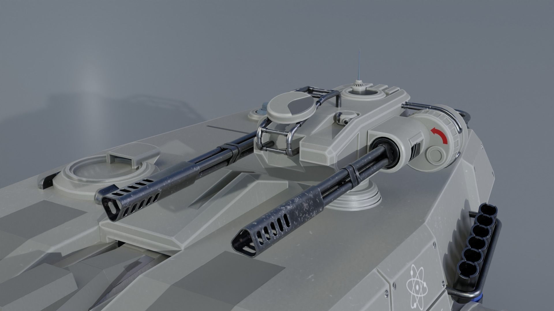 Sci-Fi Low Poly Tank GameReady 3D Model Low-poly 3D model_4
