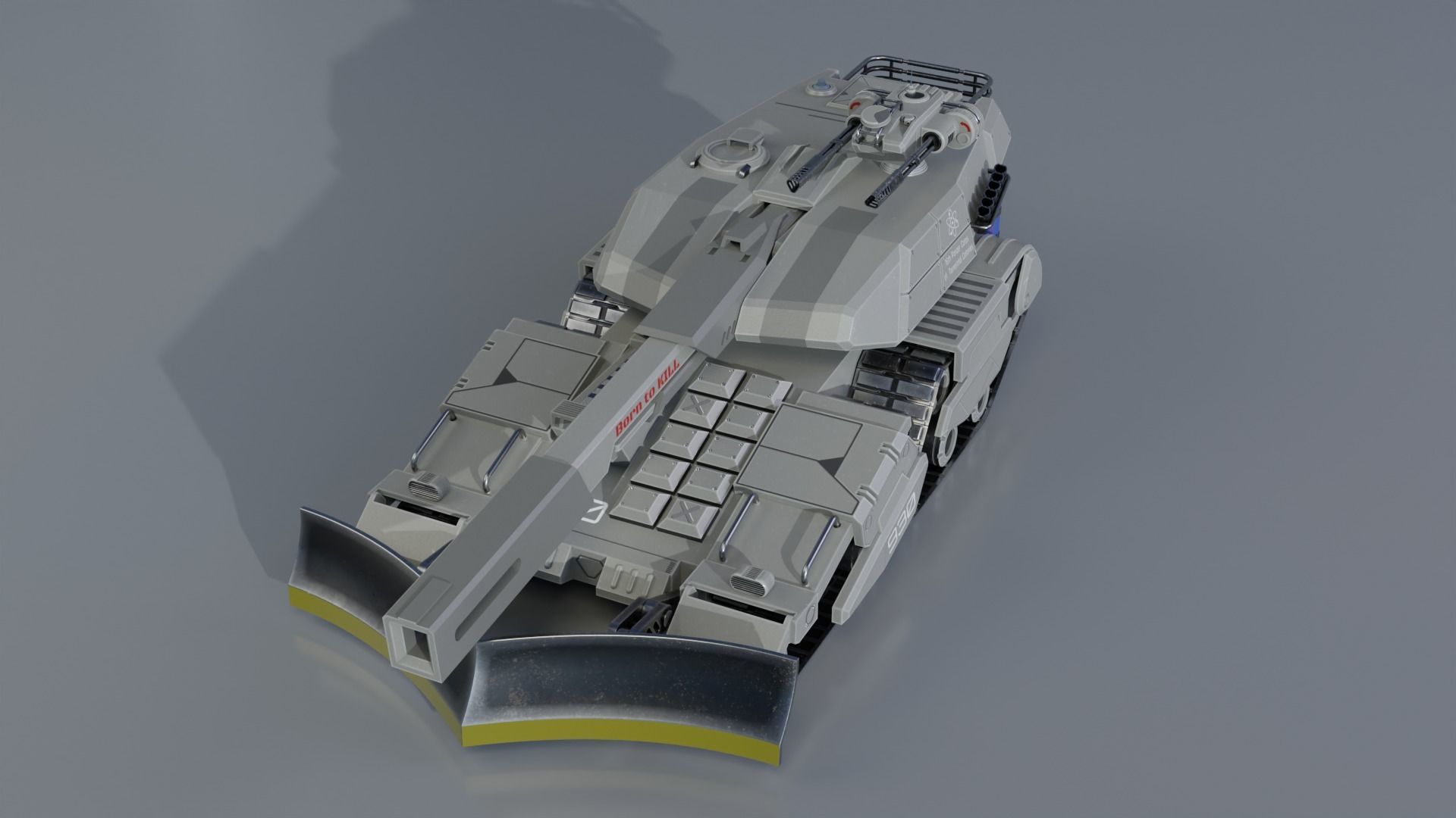 Sci-Fi Low Poly Tank GameReady 3D Model Low-poly 3D model_5