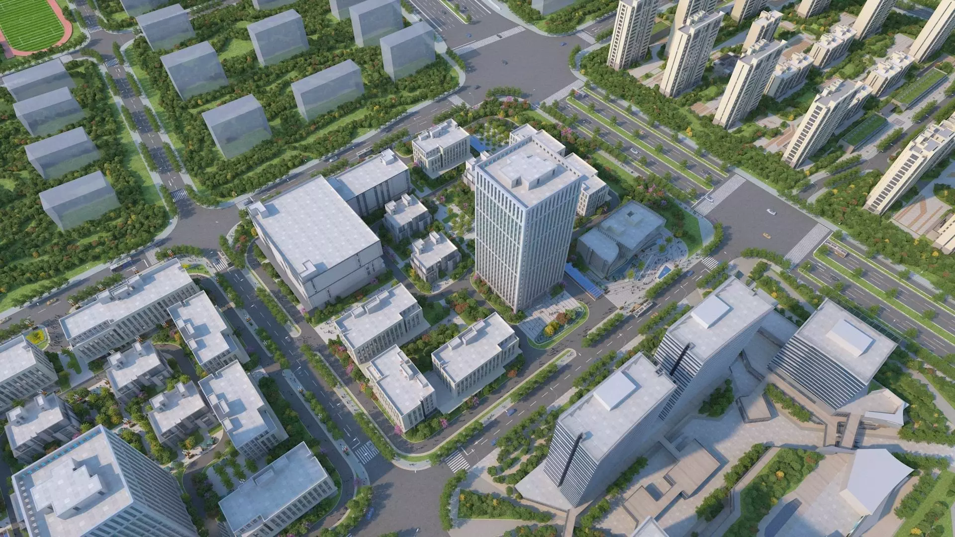 Animated shots of Rijing architecture 3D model