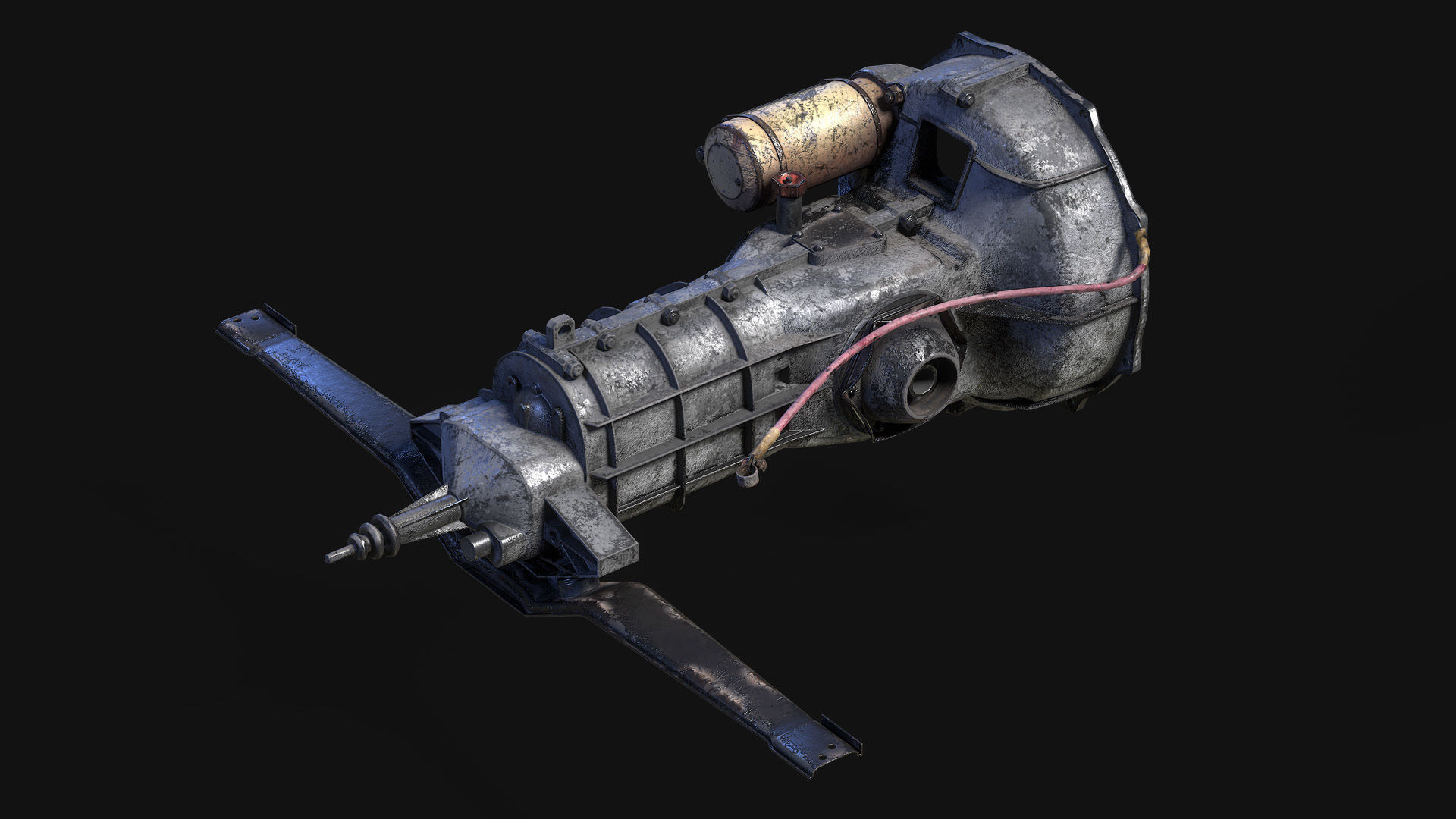 Old car engine Low-poly 3D model_11