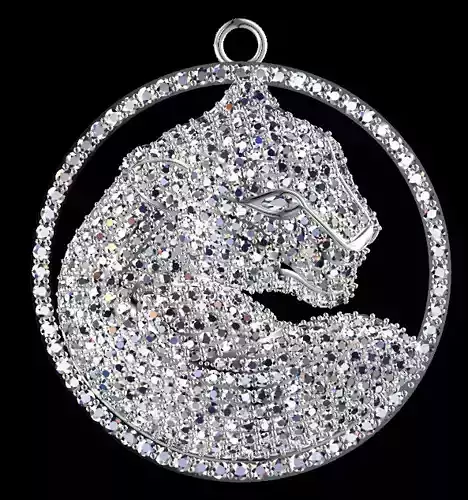 Round border leopard skin pendant