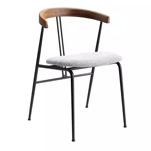Violin Dining Chair Wood Backrest by Gubi