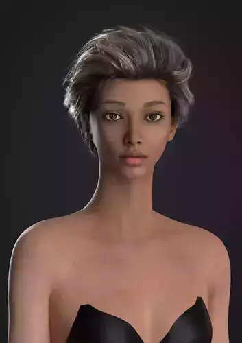 Short hair 038-FV2 for FV2 3D model from Clo3D Software