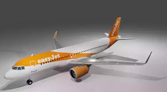 Easyjet a320neo 3D model Low-poly 3D model