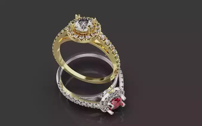 Wedding Diamond  ring 0084 3D print model