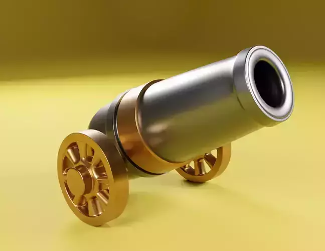 cannon 3D model Low-poly 3D model