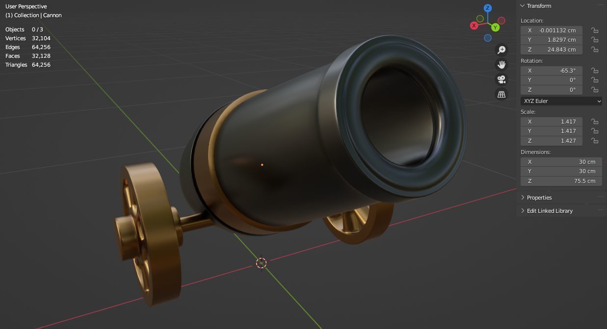 cannon 3D model Low-poly 3D model_11