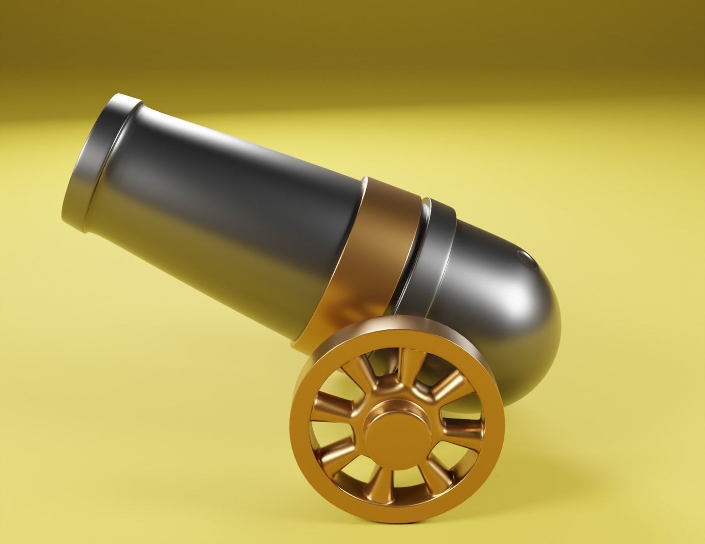cannon 3D model Low-poly 3D model_4