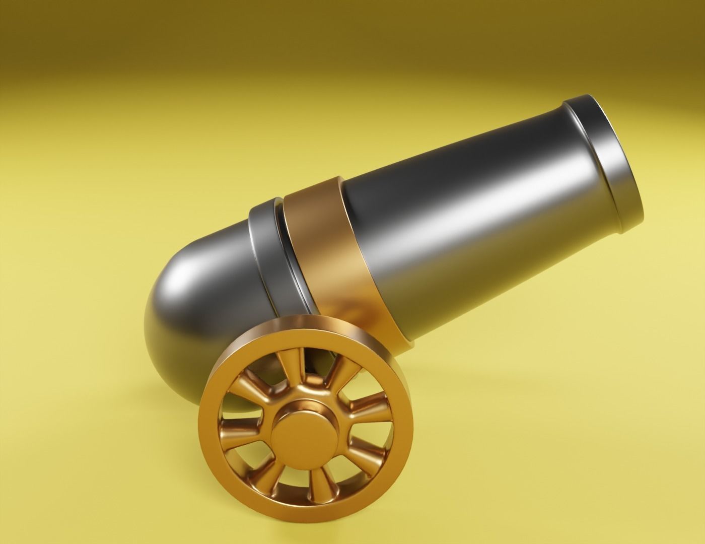 cannon 3D model Low-poly 3D model_3
