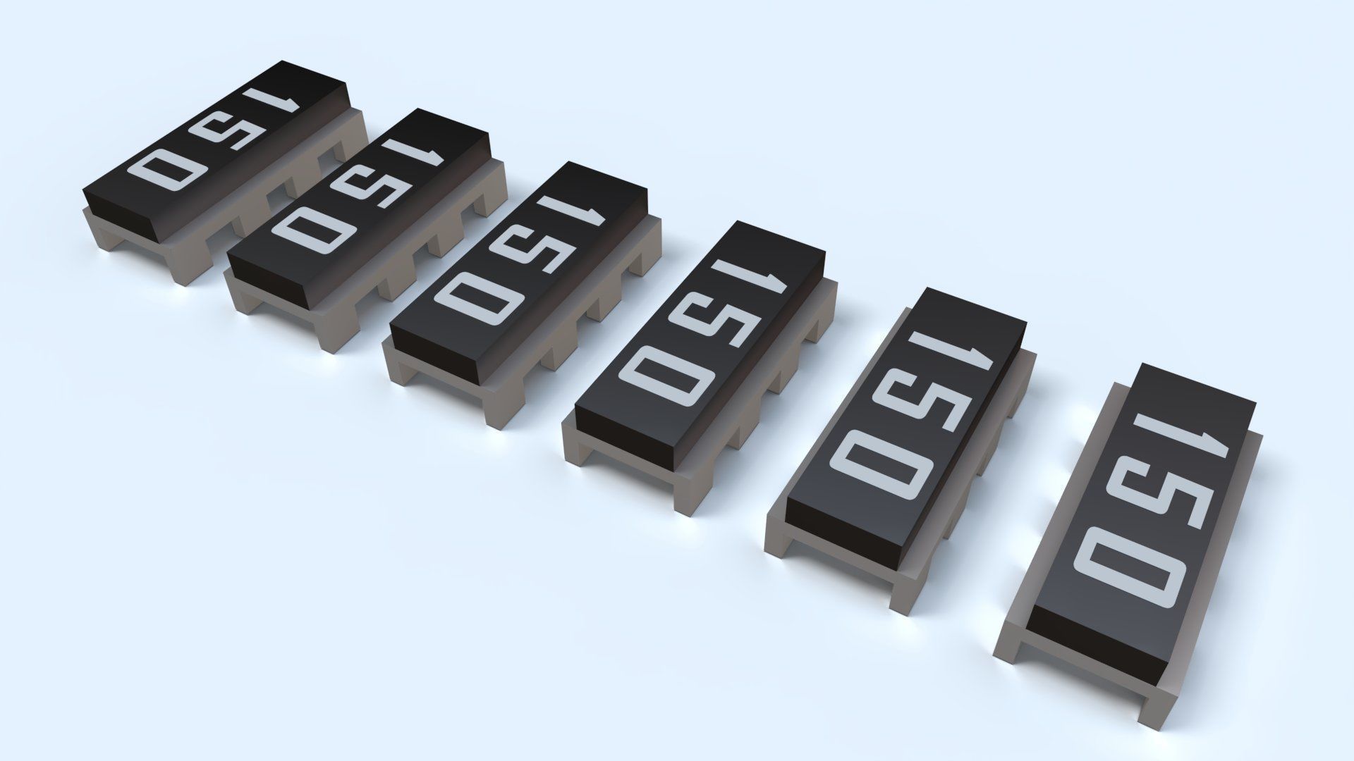 8 Pin Transistor Computer Chip Low-poly 3D model_1