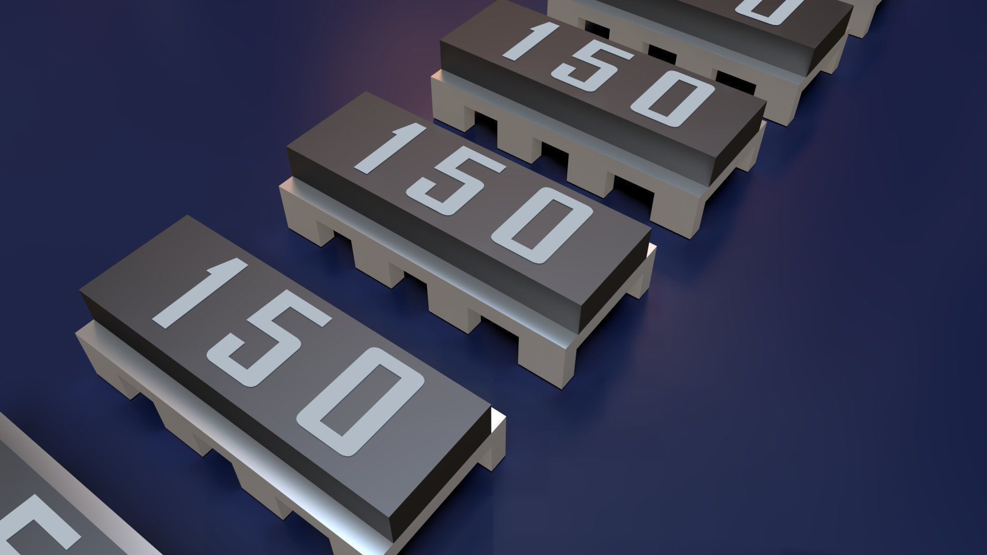 8 Pin Transistor Computer Chip Low-poly 3D model_5