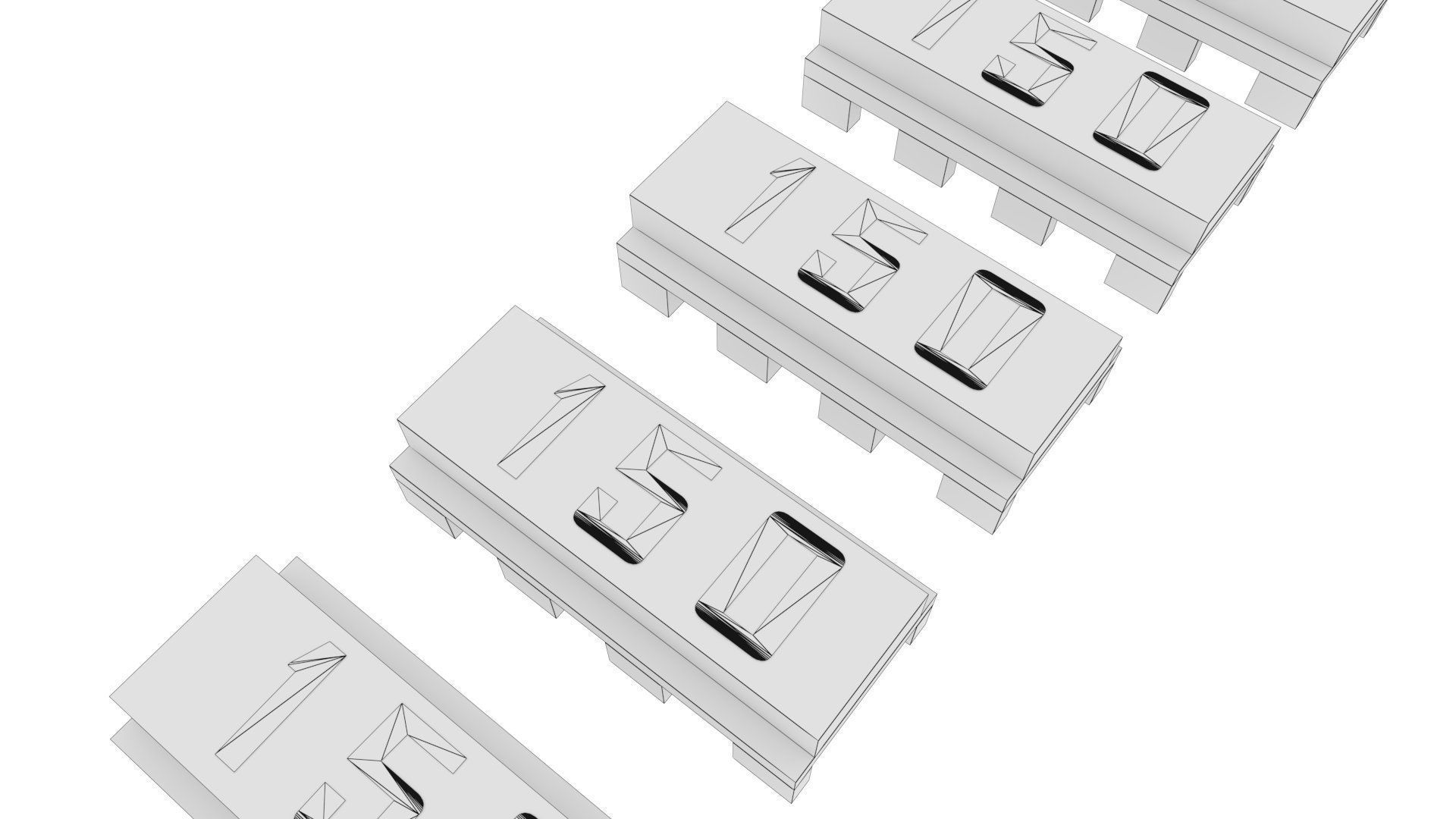 8 Pin Transistor Computer Chip Low-poly 3D model_12