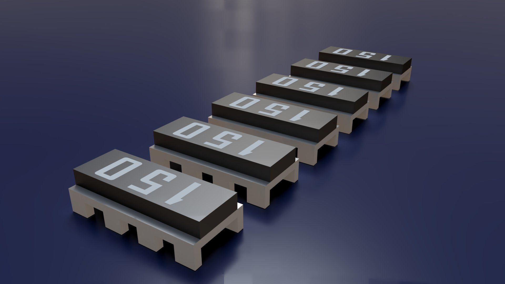 8 Pin Transistor Computer Chip Low-poly 3D model_7