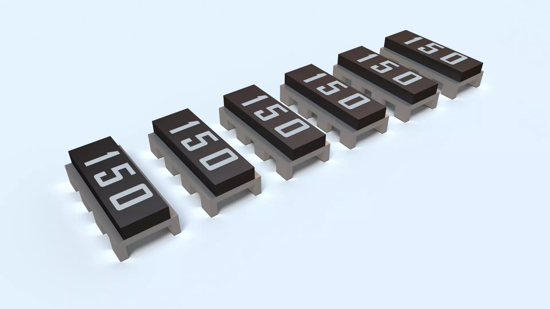 8 Pin Transistor Computer Chip Low-poly 3D model_0