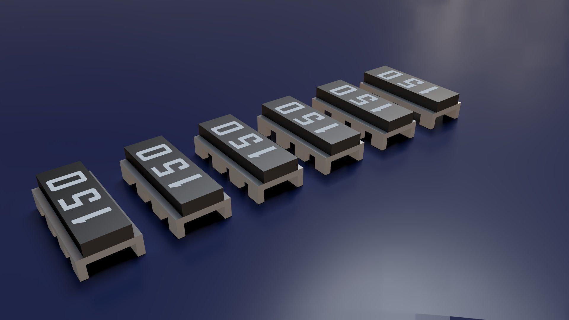 8 Pin Transistor Computer Chip Low-poly 3D model_8