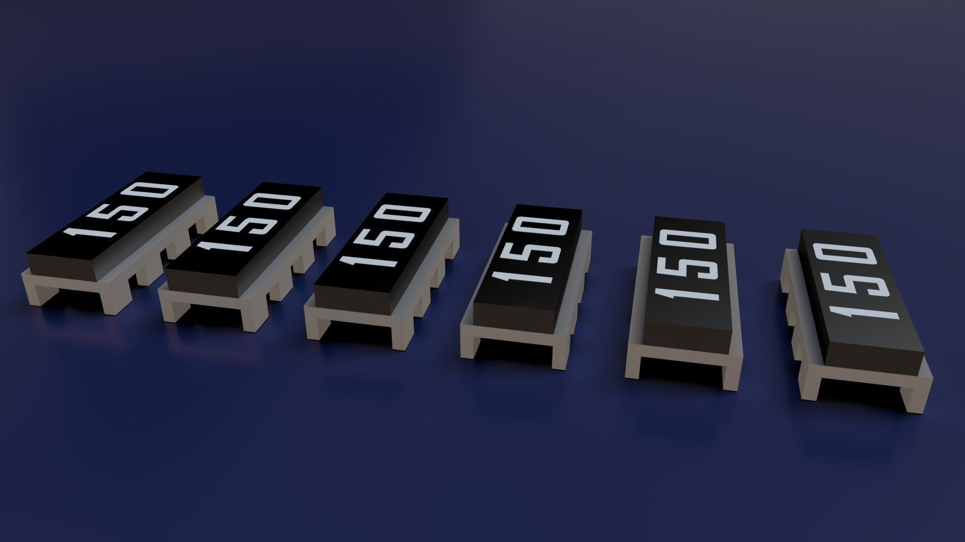 8 Pin Transistor Computer Chip Low-poly 3D model_4