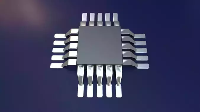 Mini Computer Chip Low-poly 3D model